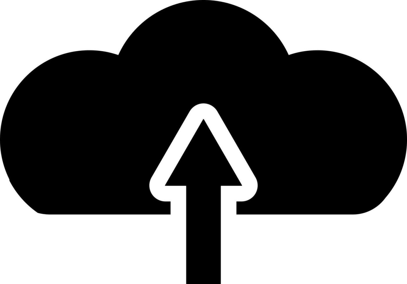Cloud computing uploading concept glyph icon. vector
