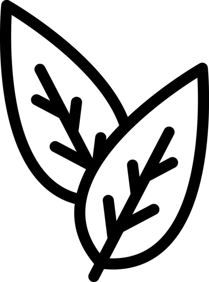 Line art illustration of leaves icon. vector