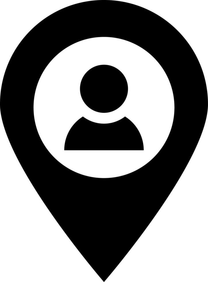 User location pin icon in glyph style. vector