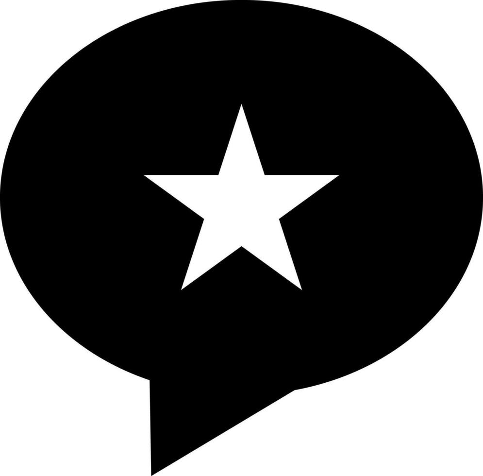 Chat bubble with star flat icon. vector