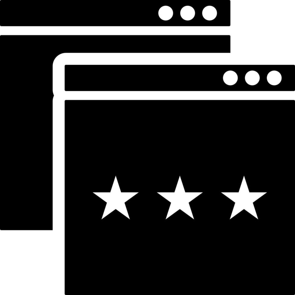 Browser tab with three star concept flat icon. vector
