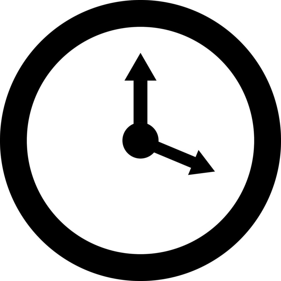 Isolated clock icon in glyph style. vector