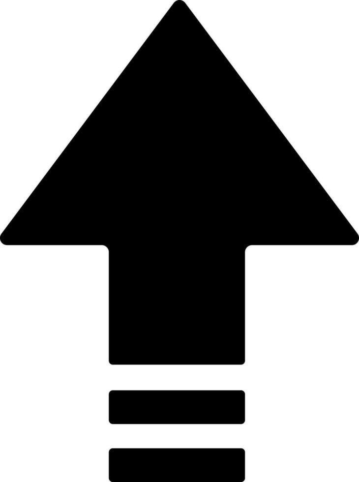 Illustration of straight or up arrow glyph icon. vector