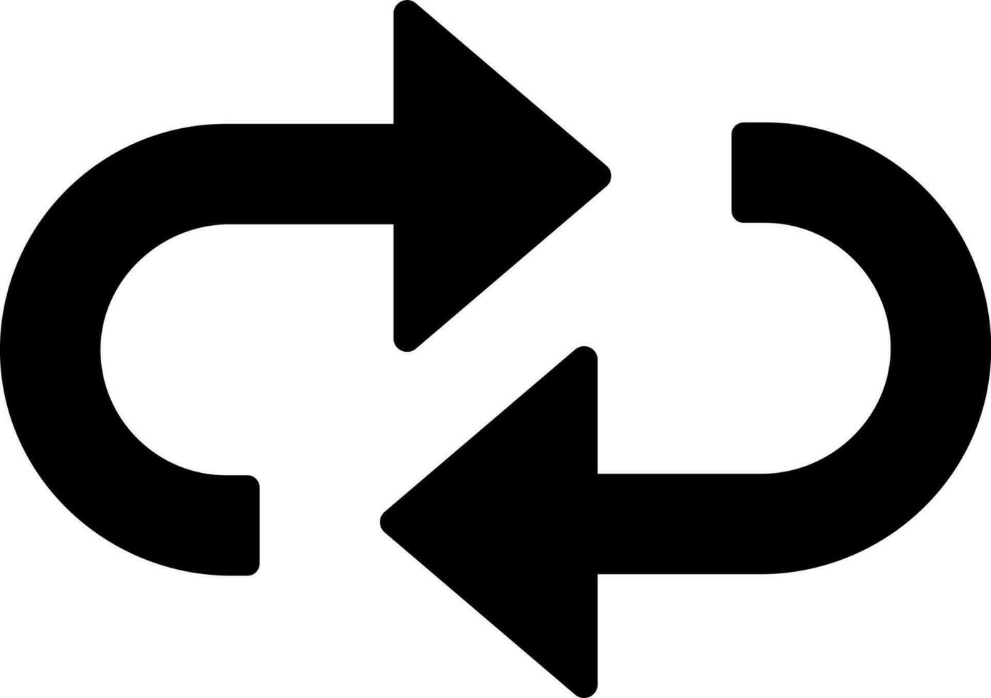 Illustration of synchronization glyph icon. vector