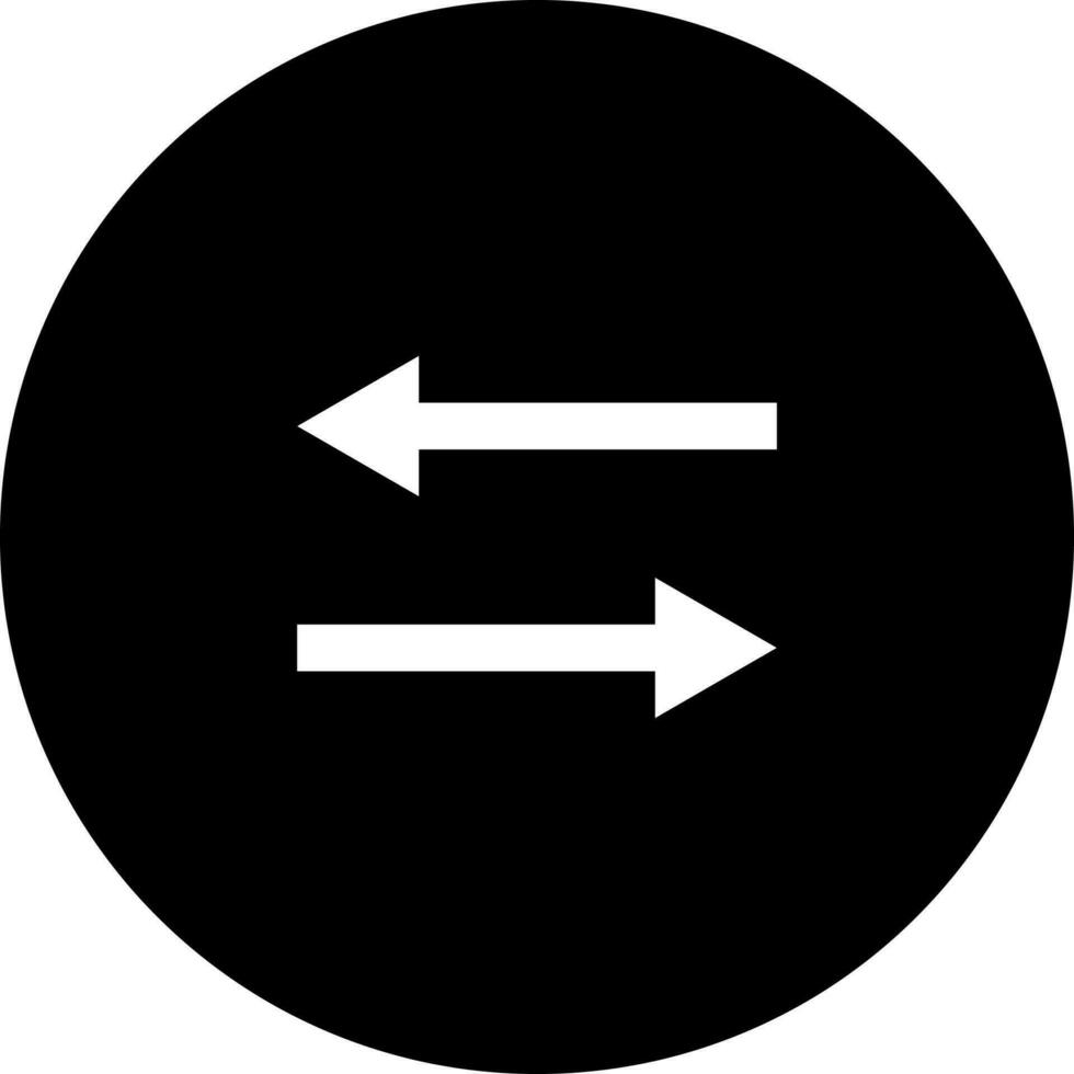 Black and White left and right icon in flat style. vector