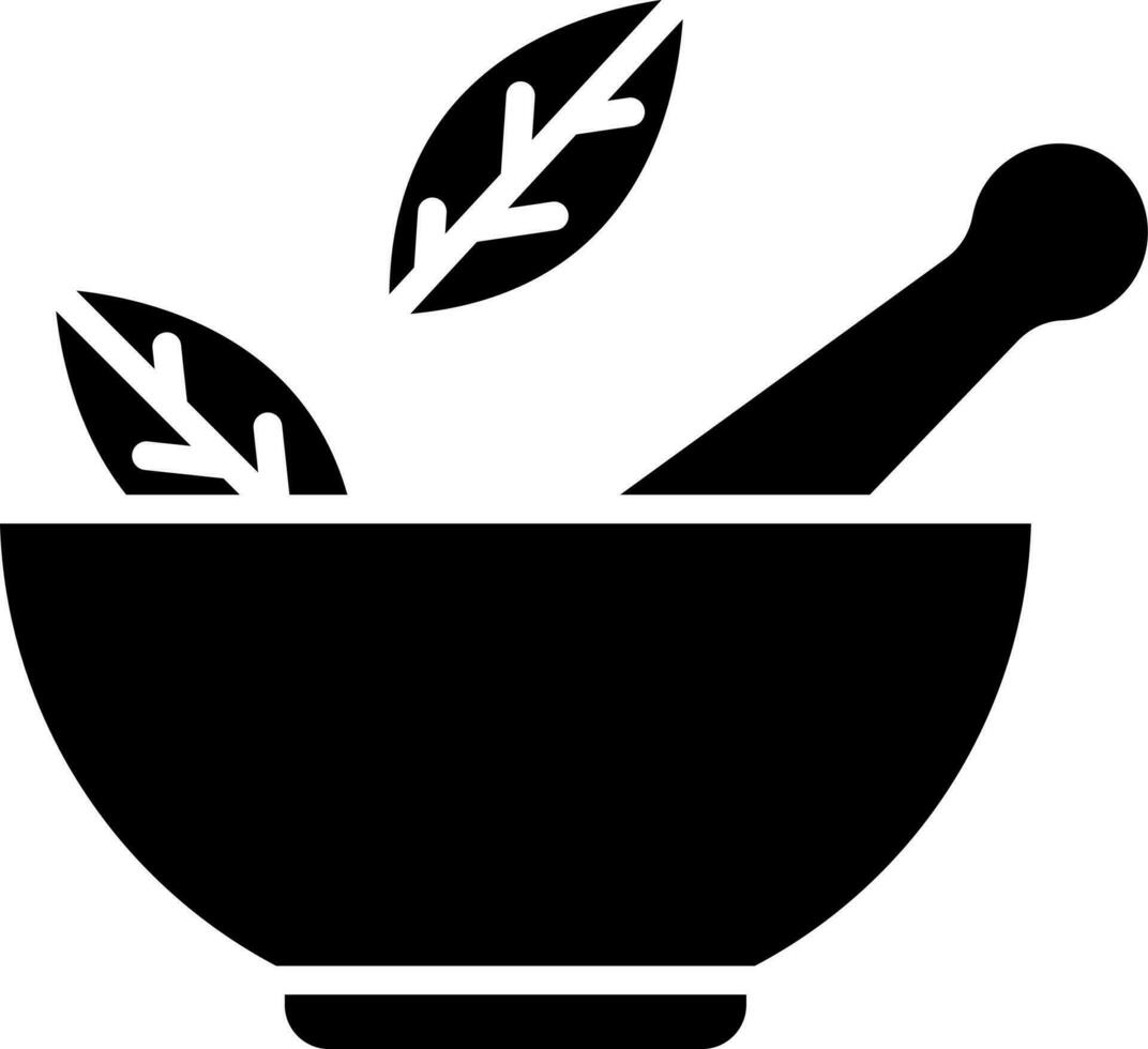 Illustration of mortar or pestle flat icon. vector