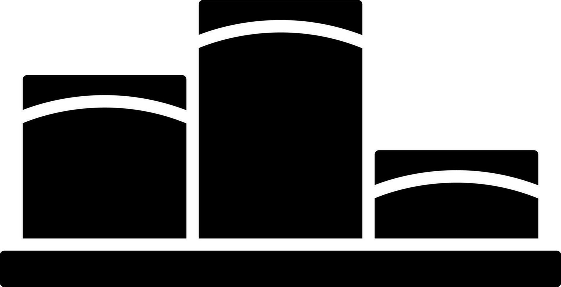 Glyph illustration of winner podium icon or symbol. vector