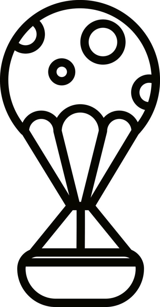 Space capsule icon in line art. vector