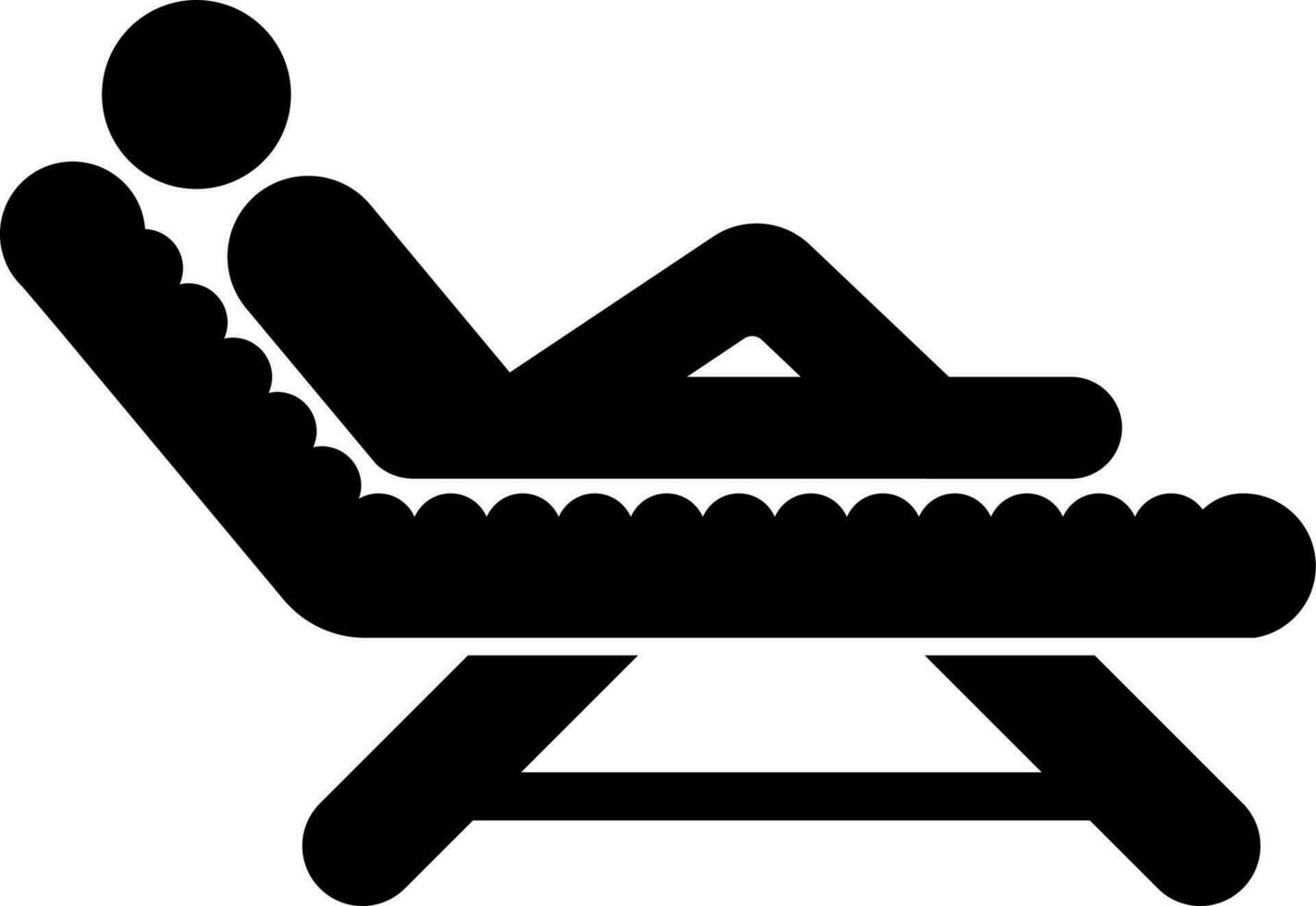 Illustration of man in relaxing position icon. vector