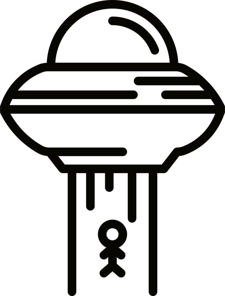 Line art UFO icon in flat style. vector