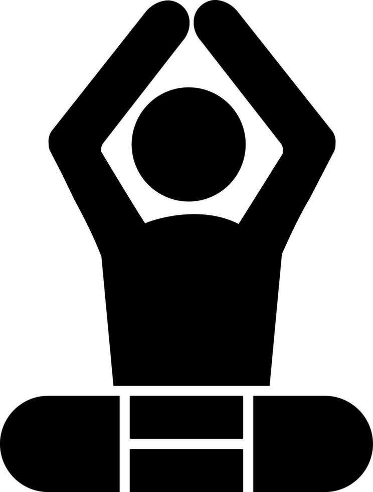 Human in lotus position for spa concept glyph icon. vector