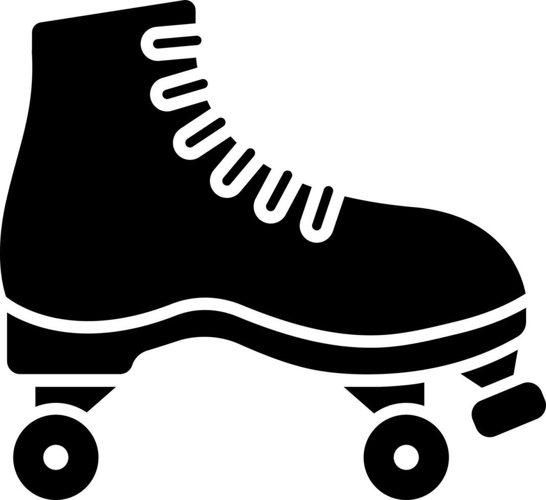 Quad roller shoes icon in glyph style. vector