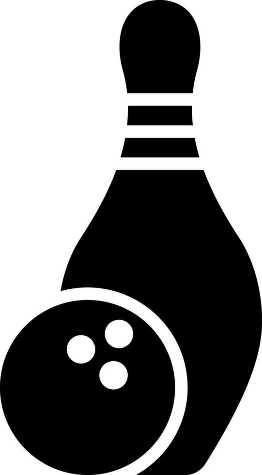 Illustration of bowling icon in glyph style. vector
