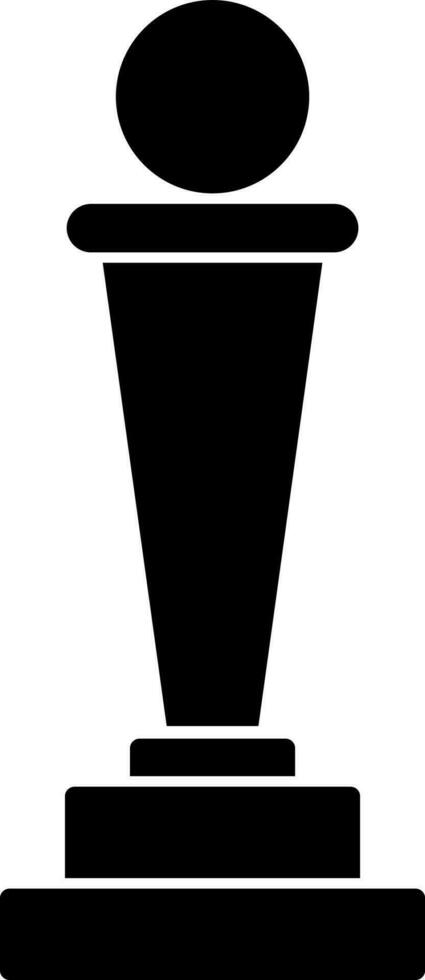 Black trophy award icon on white background. vector