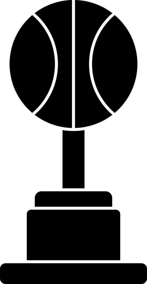 Black basketball trophy award icon on white background. vector