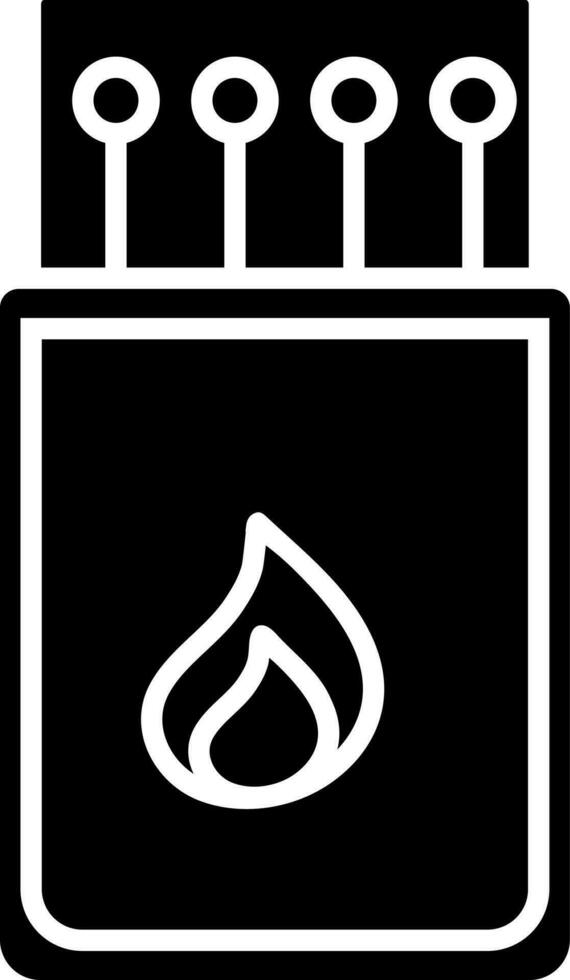 Flat style matchbox in Black and White color. vector