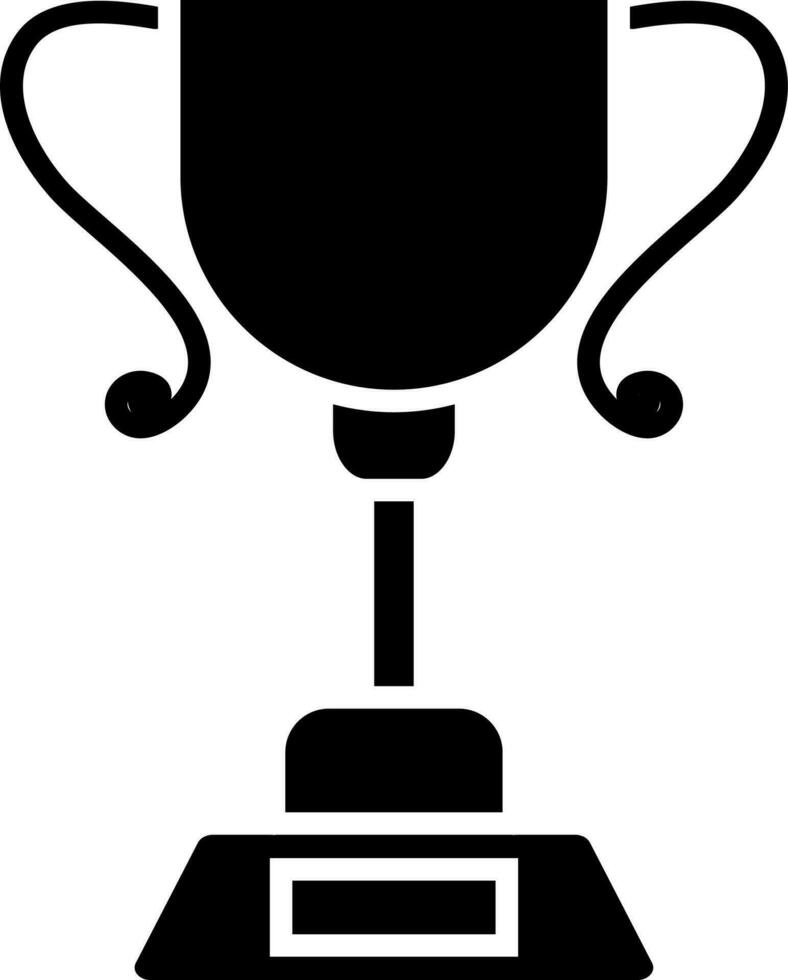 Black trophy cup award icon on white background. vector