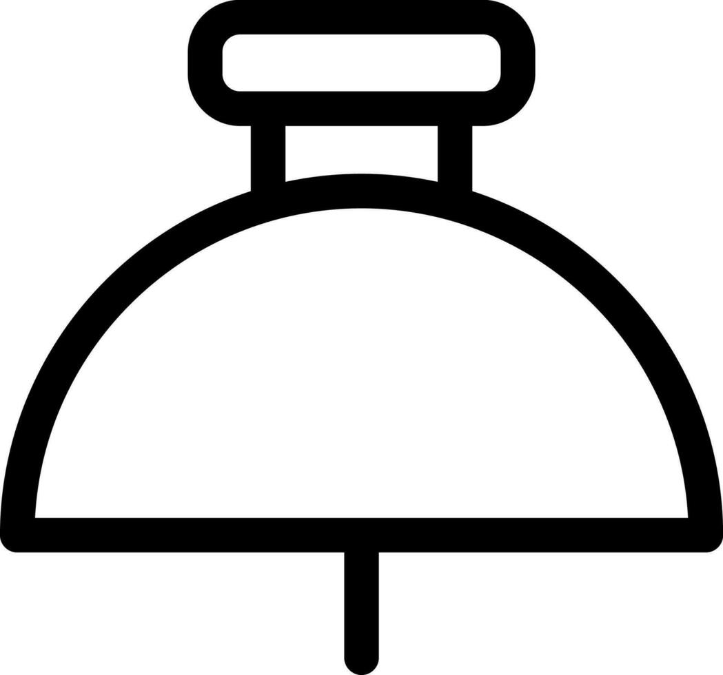 Push pin icon in line art. vector