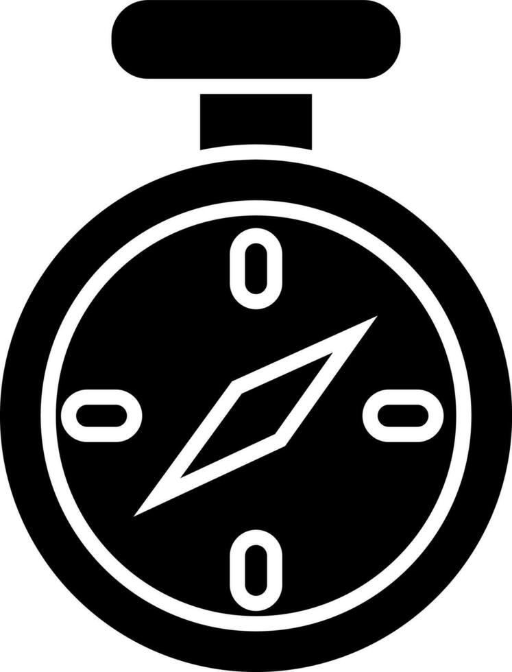 Illustration of a stopwatch in black and white color. vector