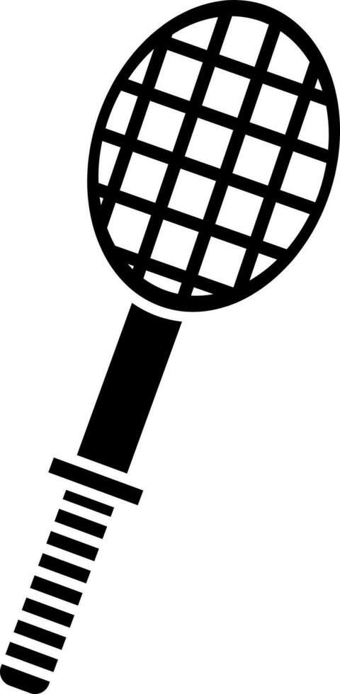 Black and white racket in flat style. vector