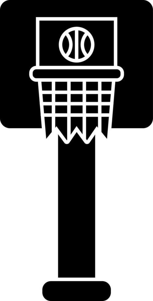 negro y blanco cesta con pelota. vector