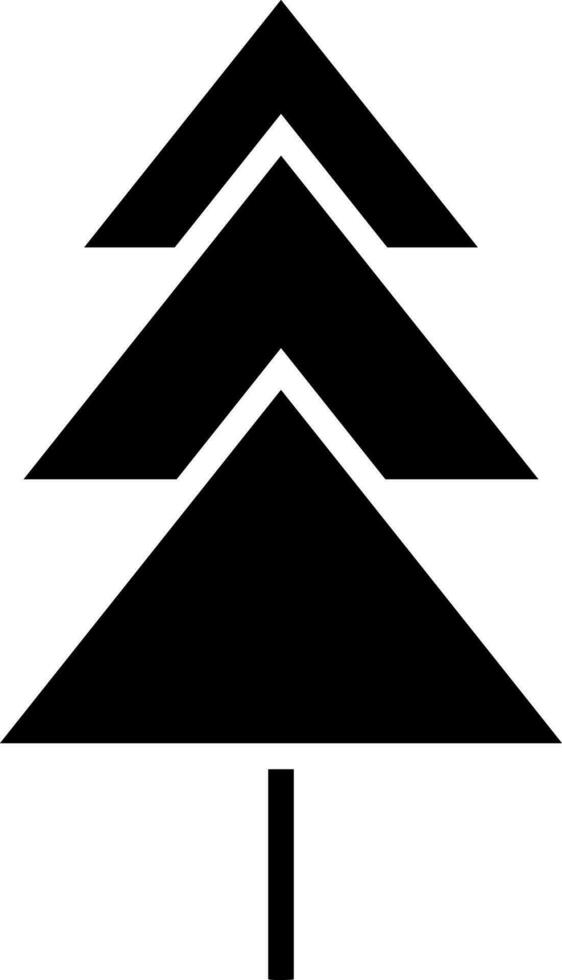 Flat style christmas trees in black color. vector