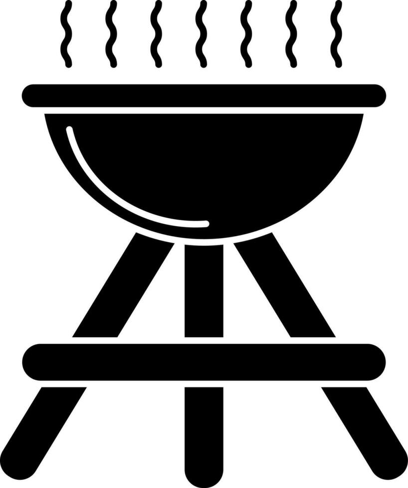 ilustración de caliente parilla en negro y blanco color. vector