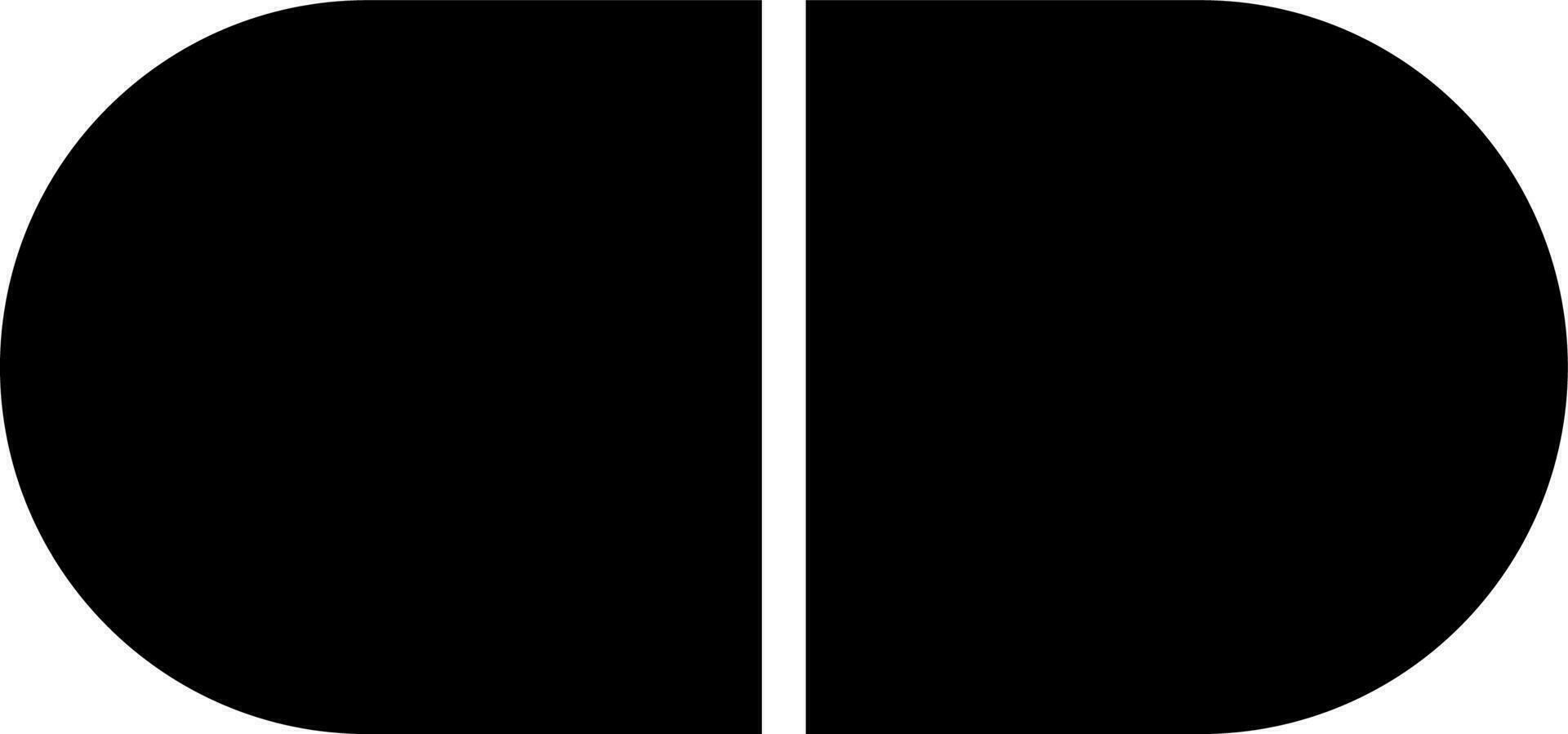 Black and White capsule icon in flat style. vector