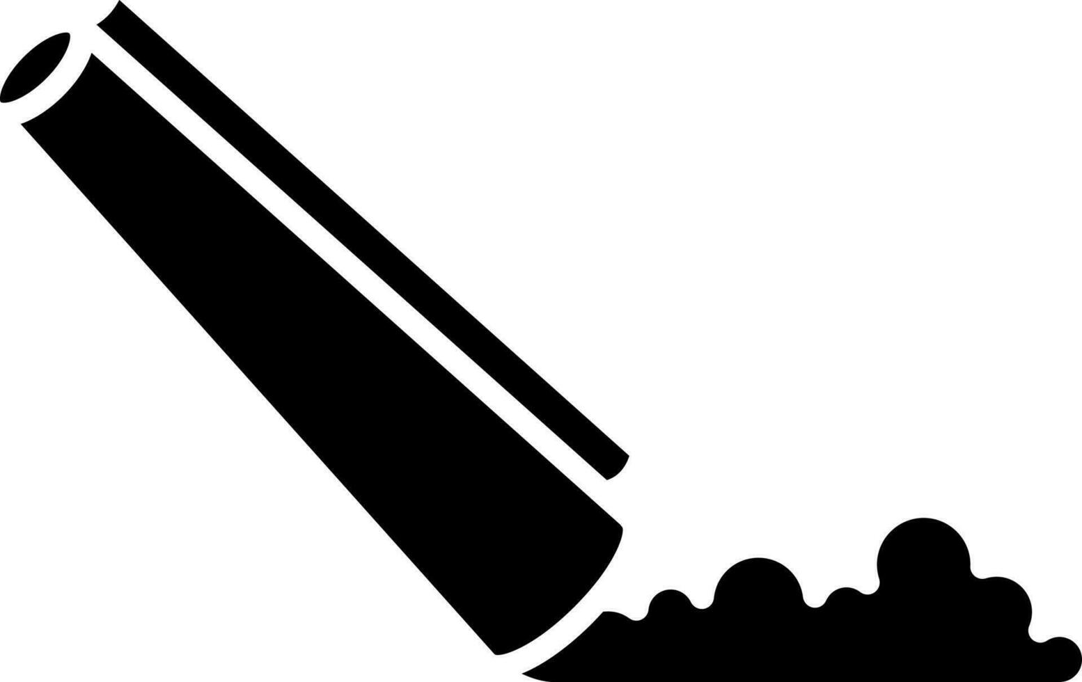 Sniff cocaine or cocaine with rolled paper icon. Black and White. vector
