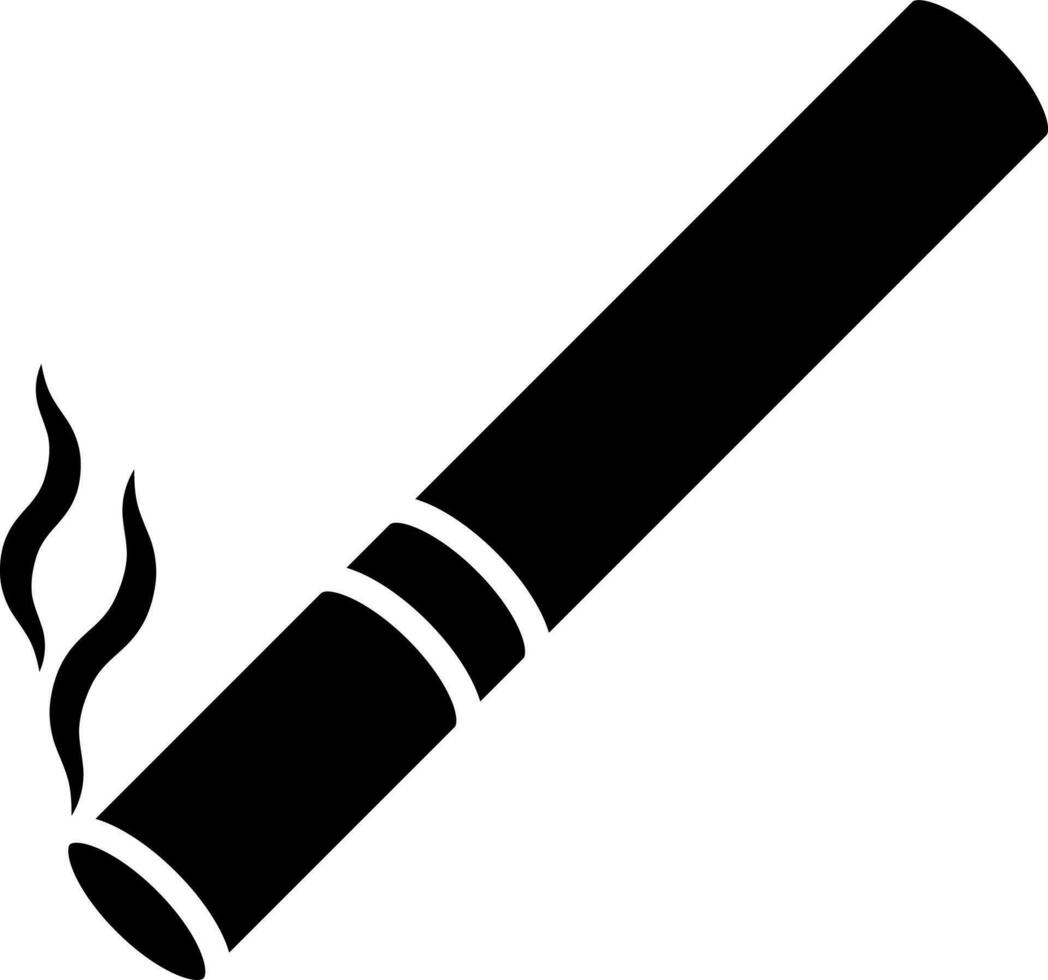 Cigarette icon or symbol in Black and White color. vector