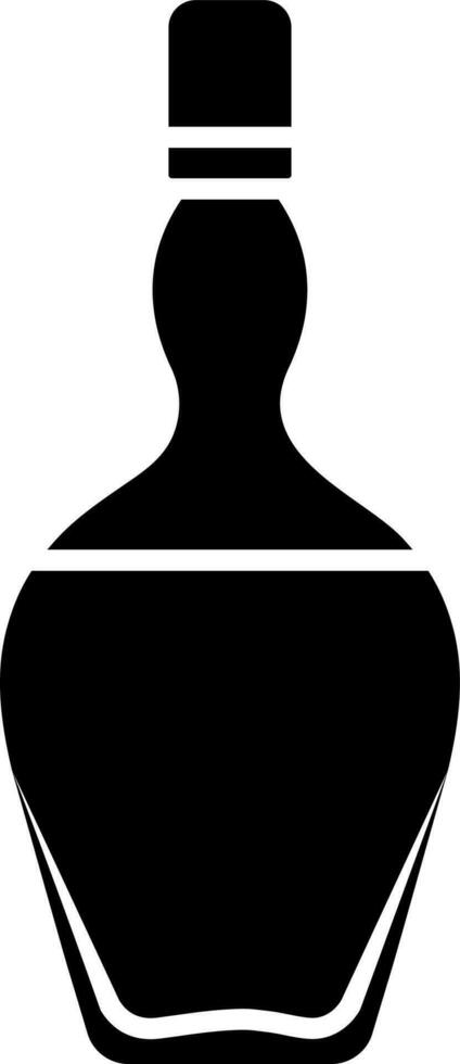Black and White bottle icon in flat style. vector