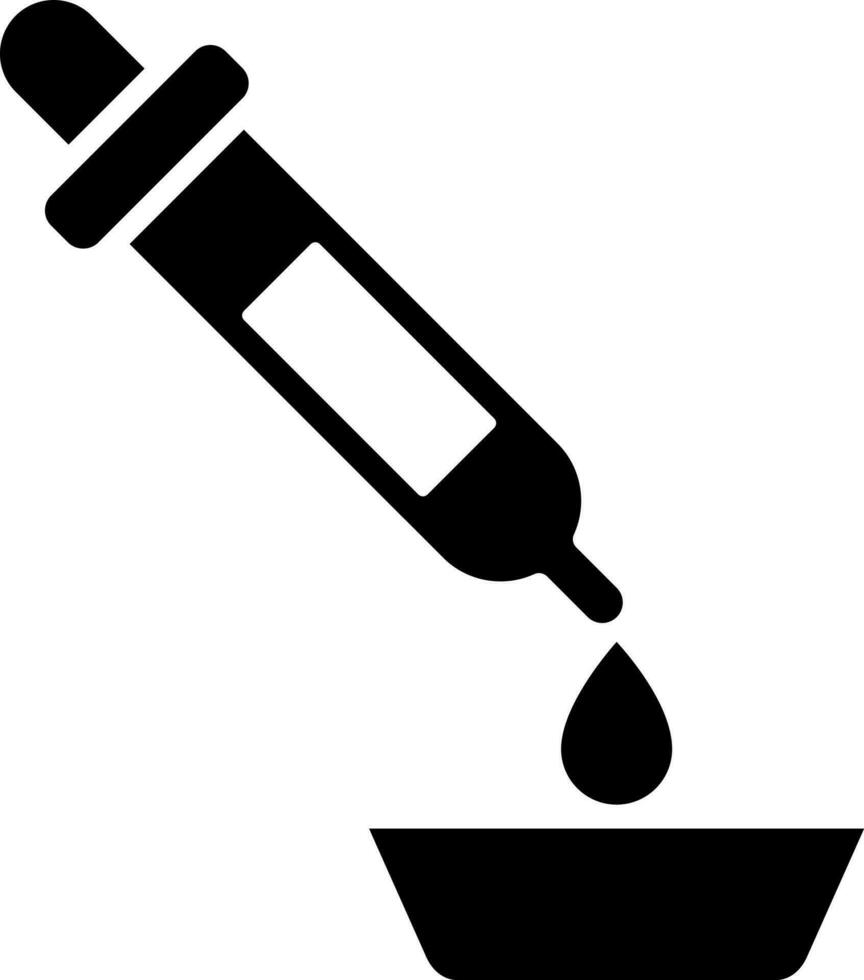 Glyph pipette icon in flat style. vector