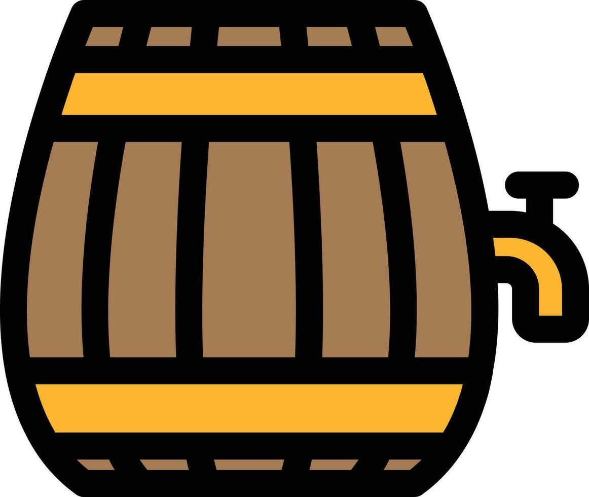 Drink Barrel icon in brown and black color. vector