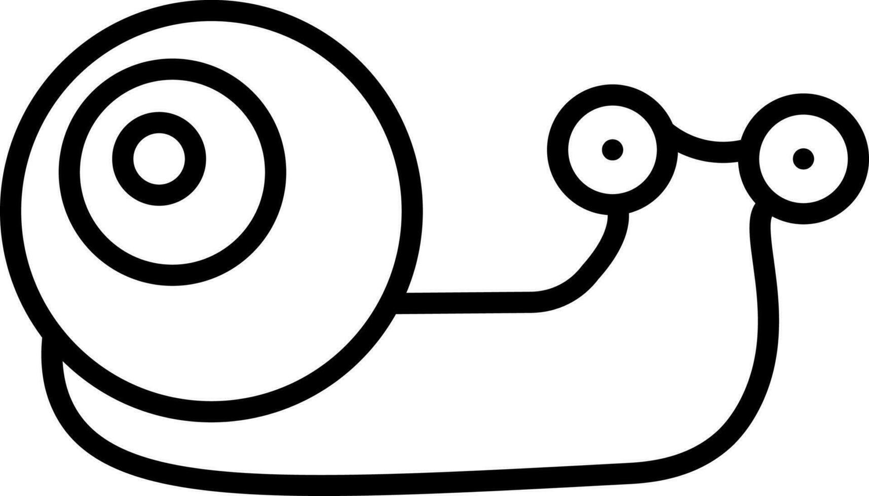Snail icon in black cline art. vector