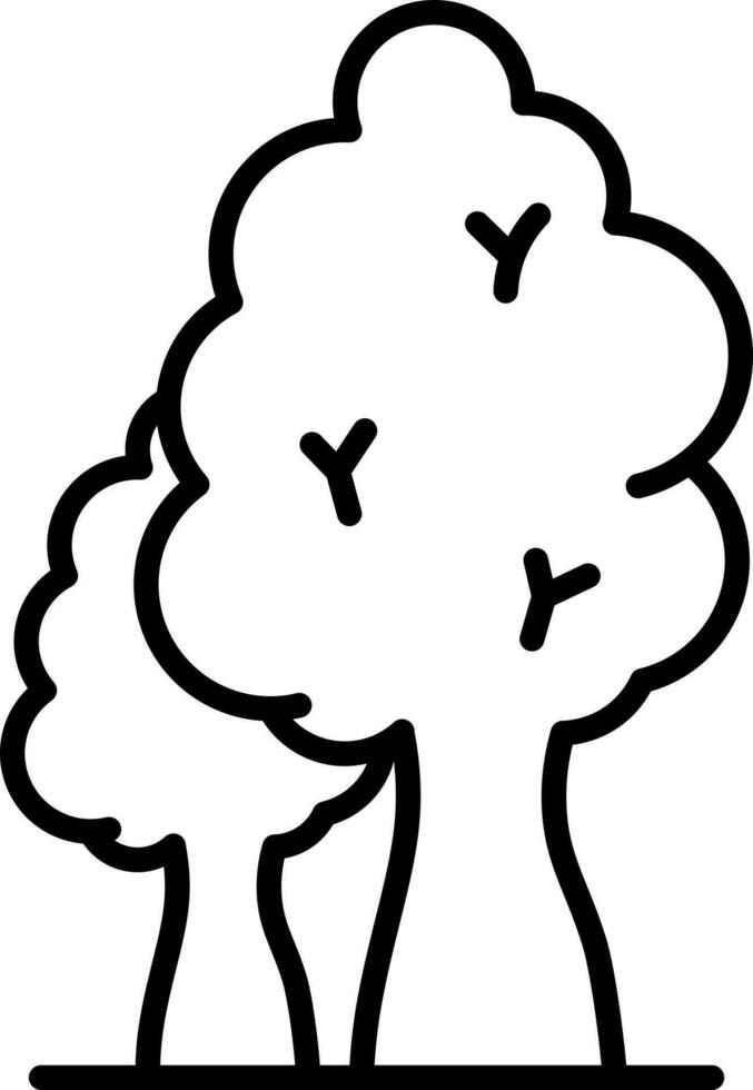 Line art illustration of tree icon. vector