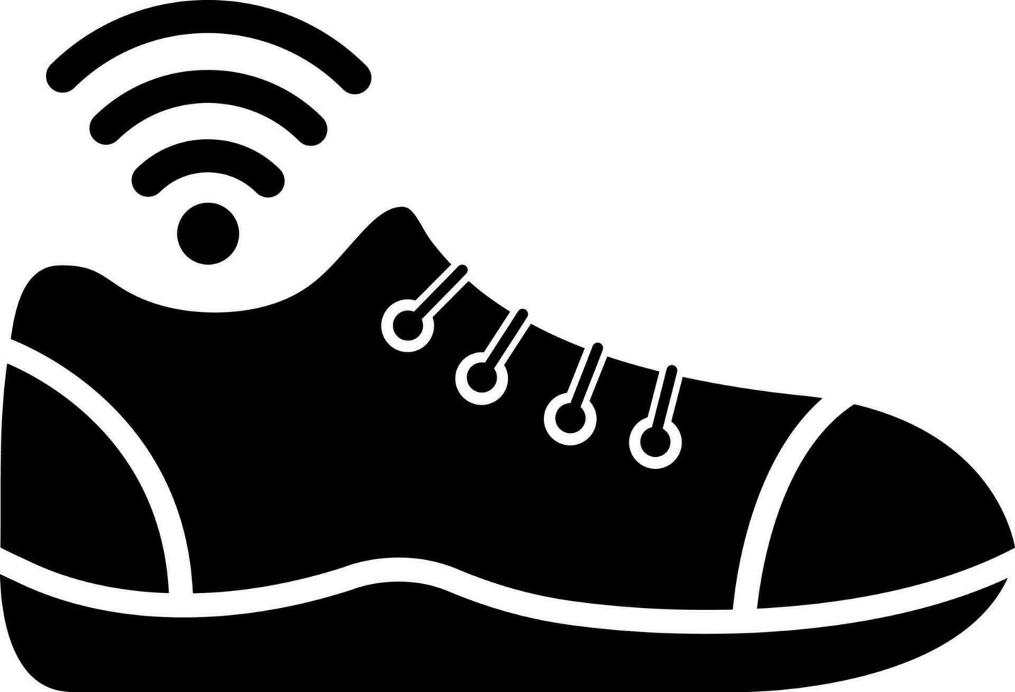 Wifi connected sneaker icon or symbol. vector