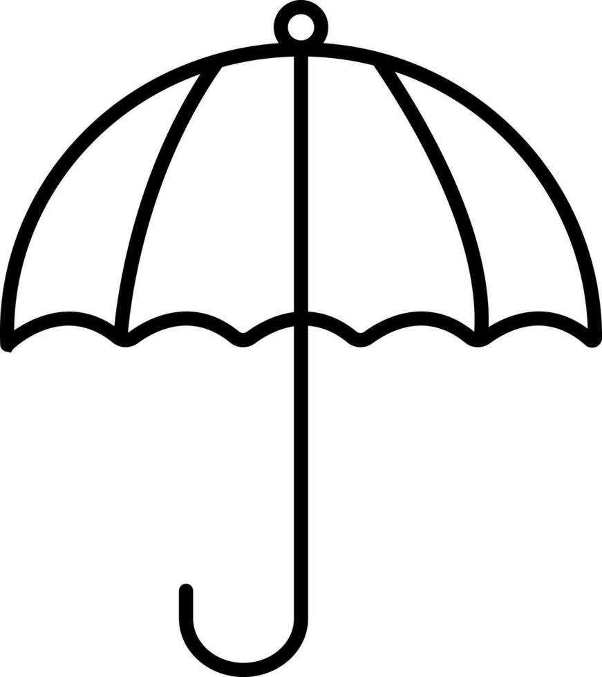 Umbrella in black line illustration. vector