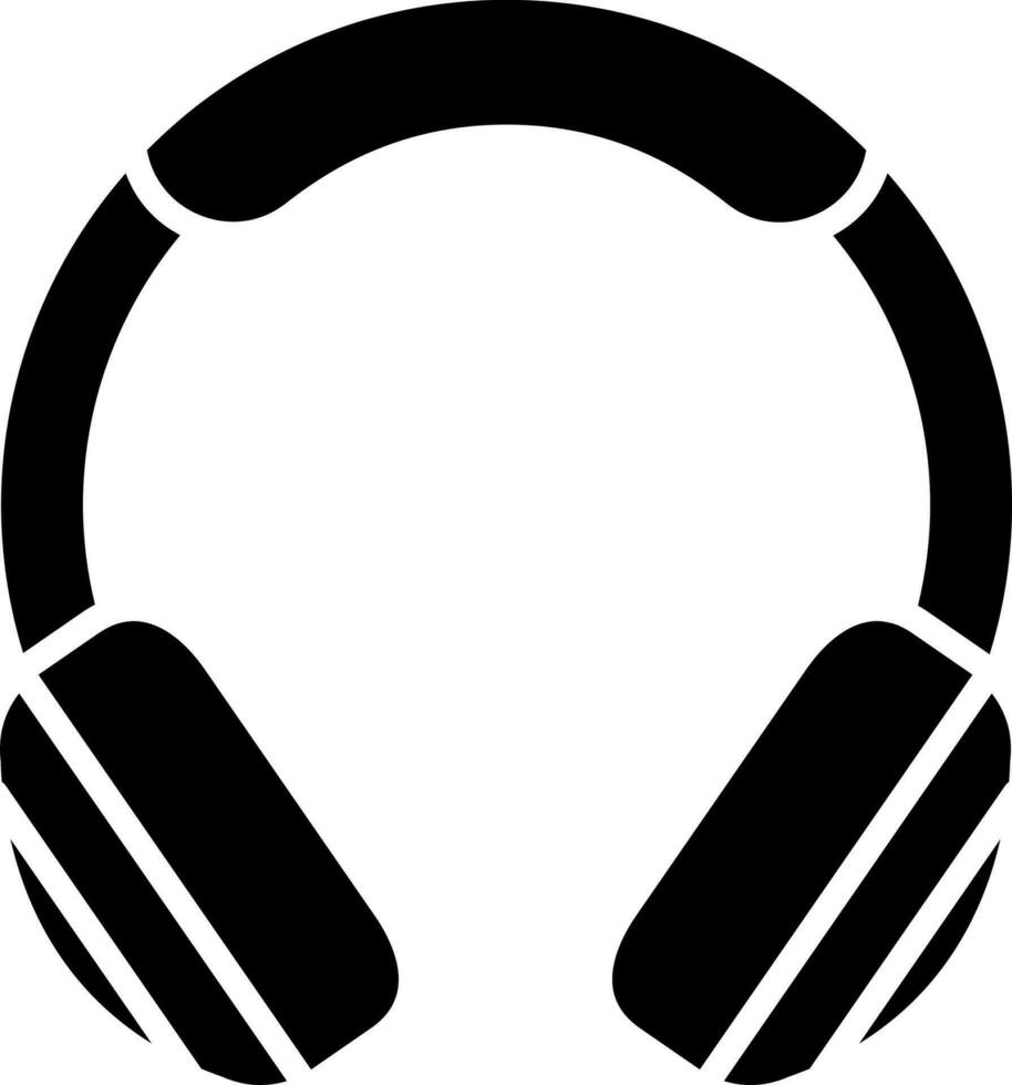 Flat illustration of headphone icon or symbol. vector