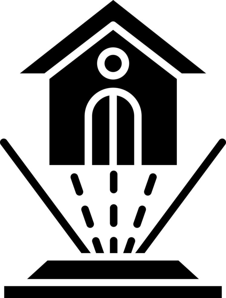 Flat illustration of house hologram icon in glyph style. vector