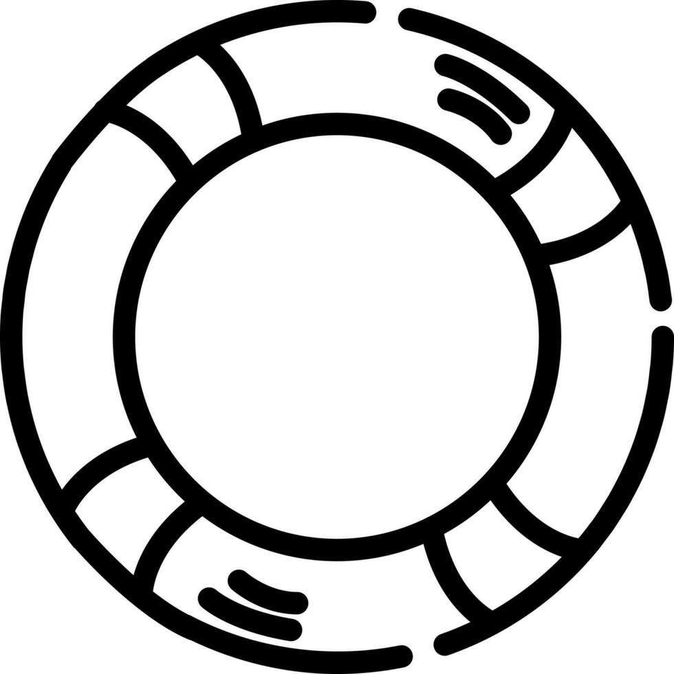 Line art illustration of lifebuoy icon. vector