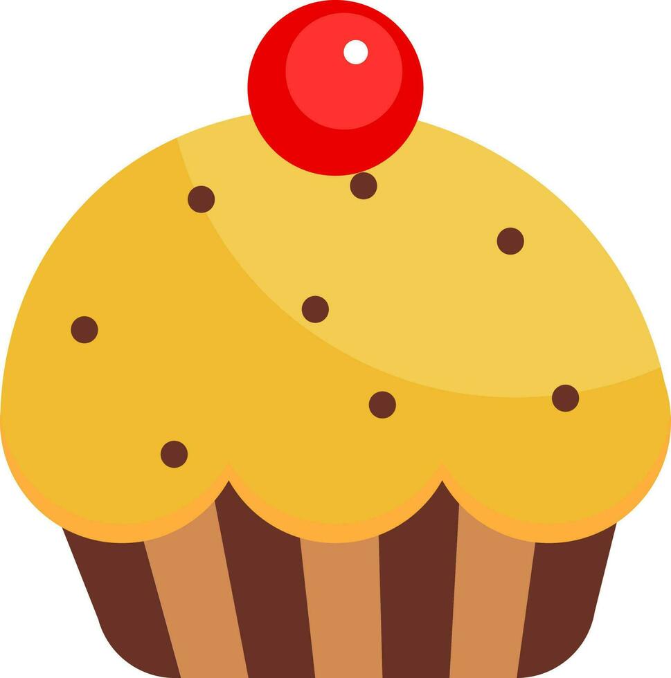 Colorful cupcake icon in flat style. vector