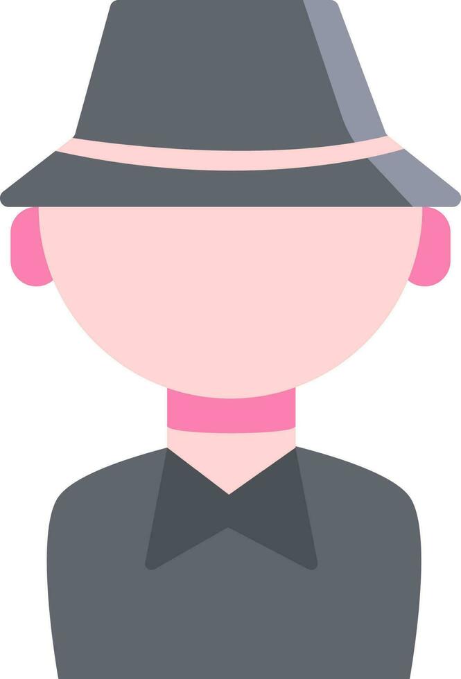 Vector illustration of man wearing pilgrim hat icon.