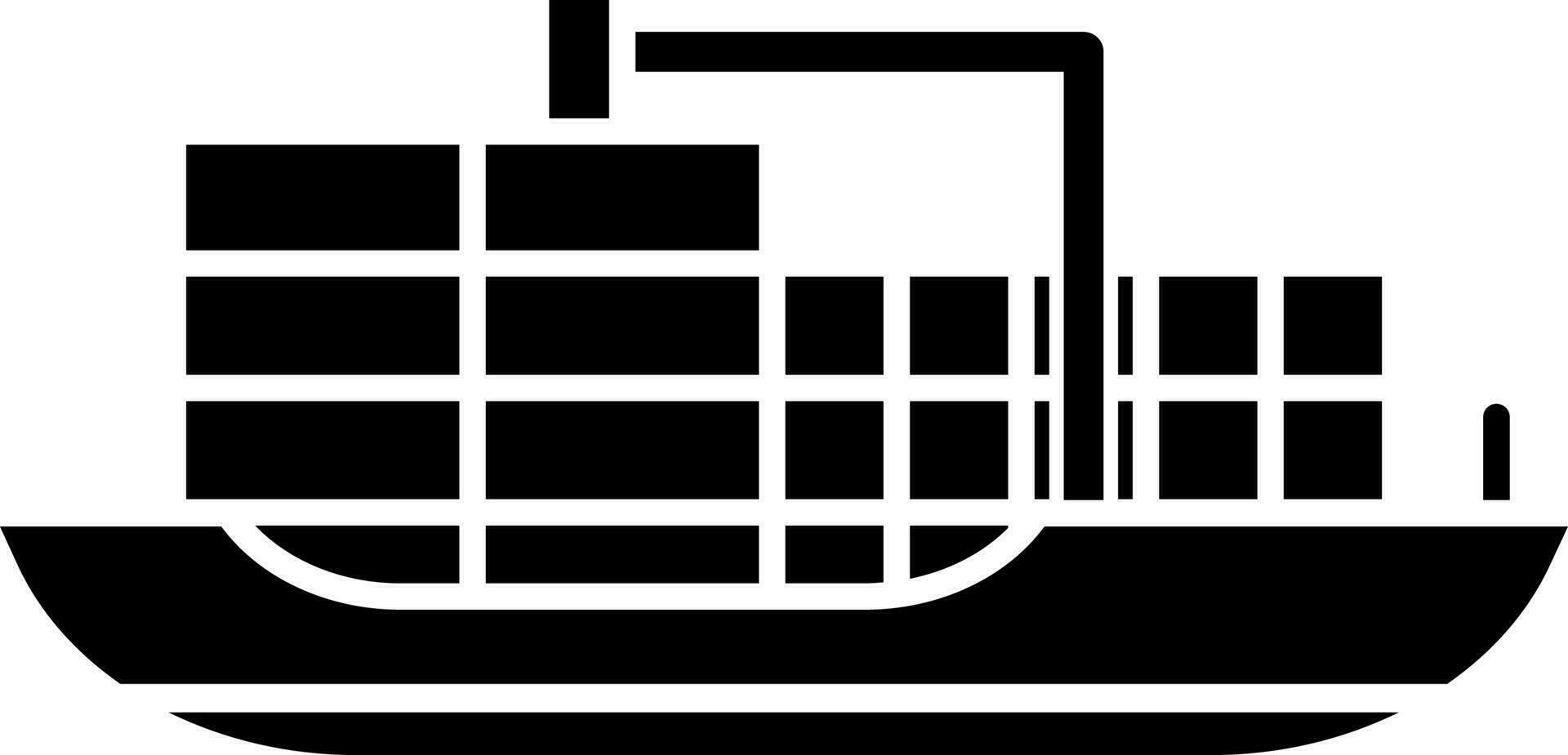 Glyph illustration of cargo ship icon in flat style. vector