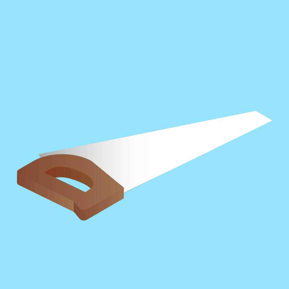 3D illustration of hand saw icon. vector