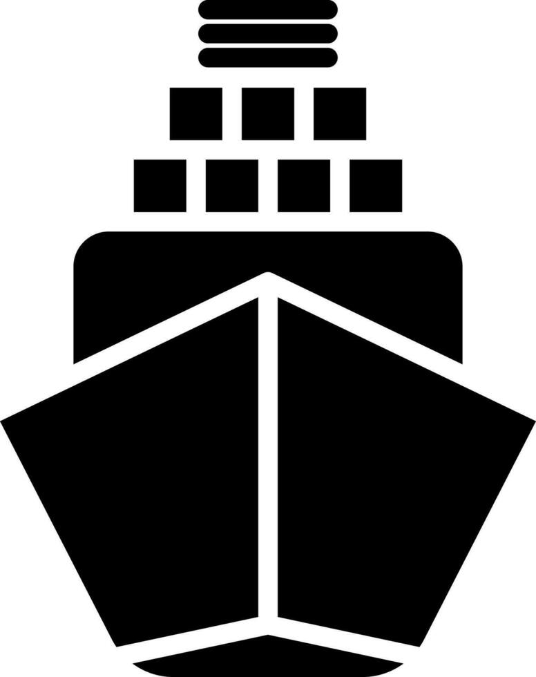 Illustration of ship icon in glyph style. vector