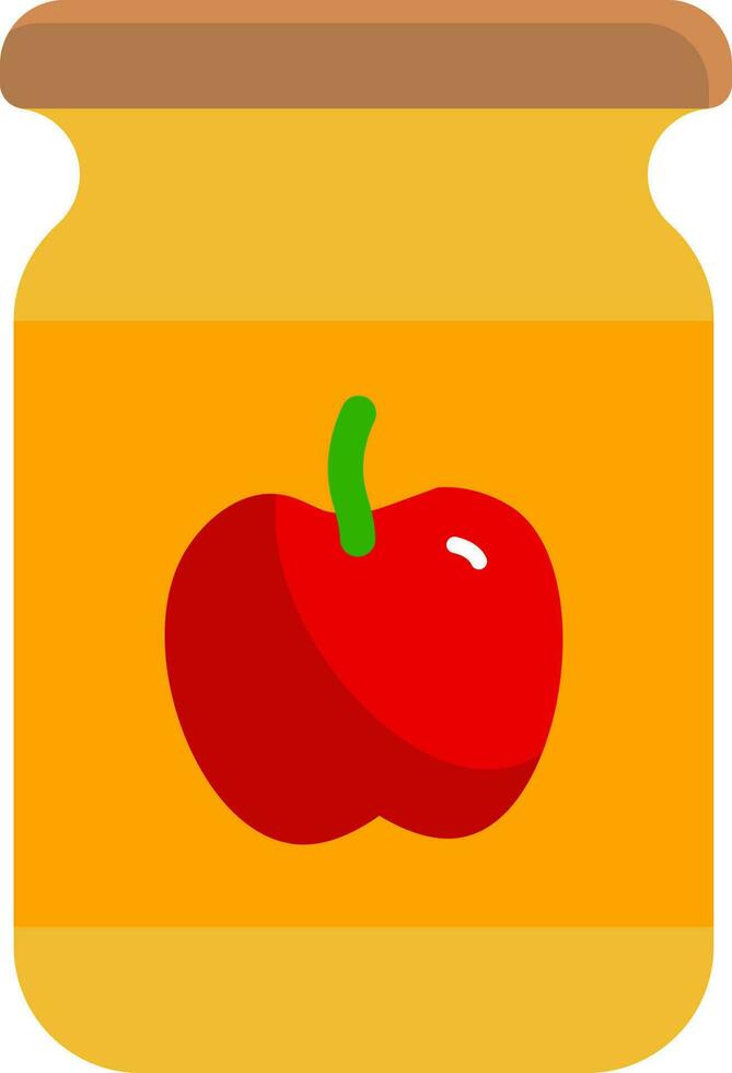 manzana mermelada tarro icono en rojo y naranja color. vector