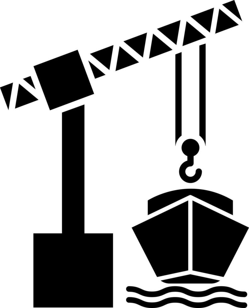 Vector illustration of cargo crane icon in flat style.