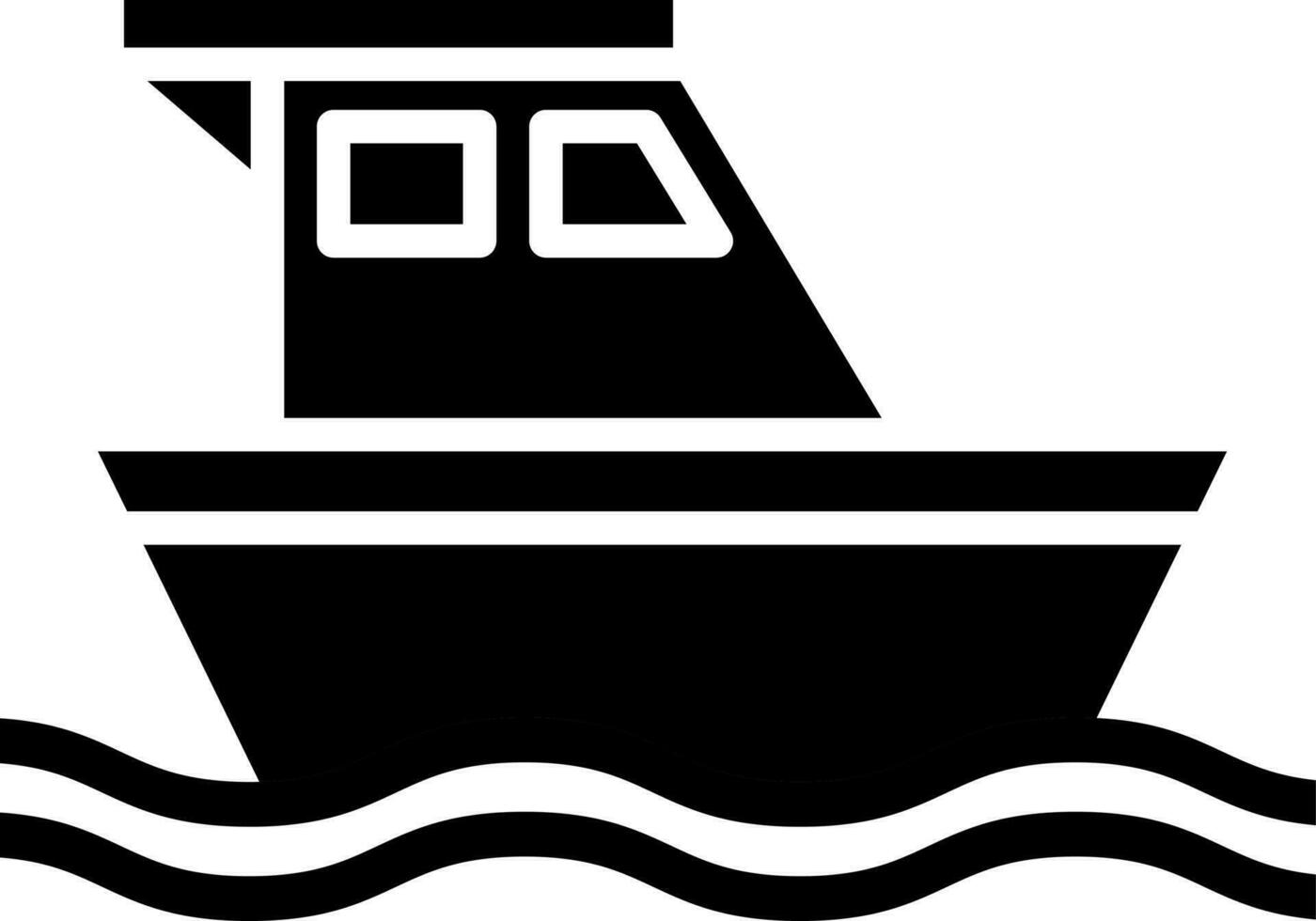 Vector illustration of boat glyph icon.