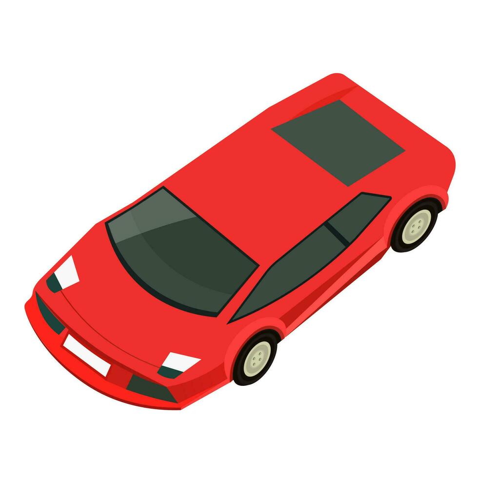 3D red car isolated on white background. vector