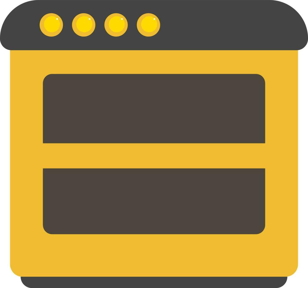 Drawer icon in black and yellow color. vector